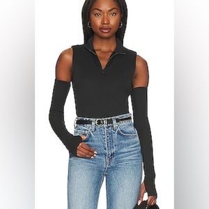 Camila Coelho Taysha Top in Black in Black Size Medium Black Ribbed Top Like New